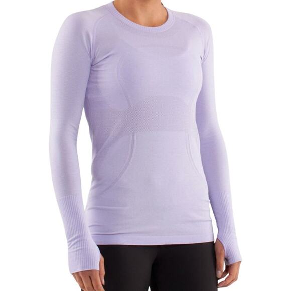 Lululemon Run: Swiftly Tech Long Sleeve Seamless Silverescent Thumbholes Lilac 6 - Picture 1 of 4